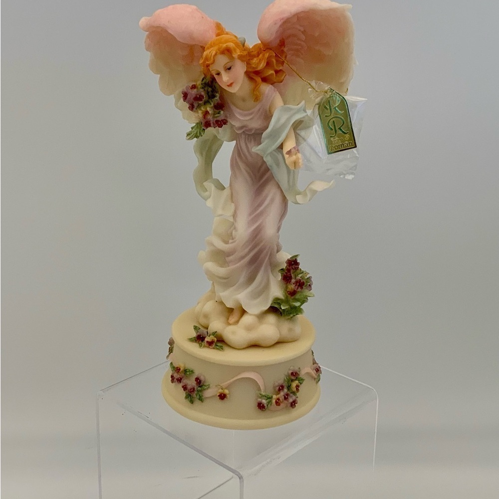 Roman Seraphim Angel Pansy 2000 Limited Edition Daisy 2 Pc Set Figurine And Base - Picture 8 of 10